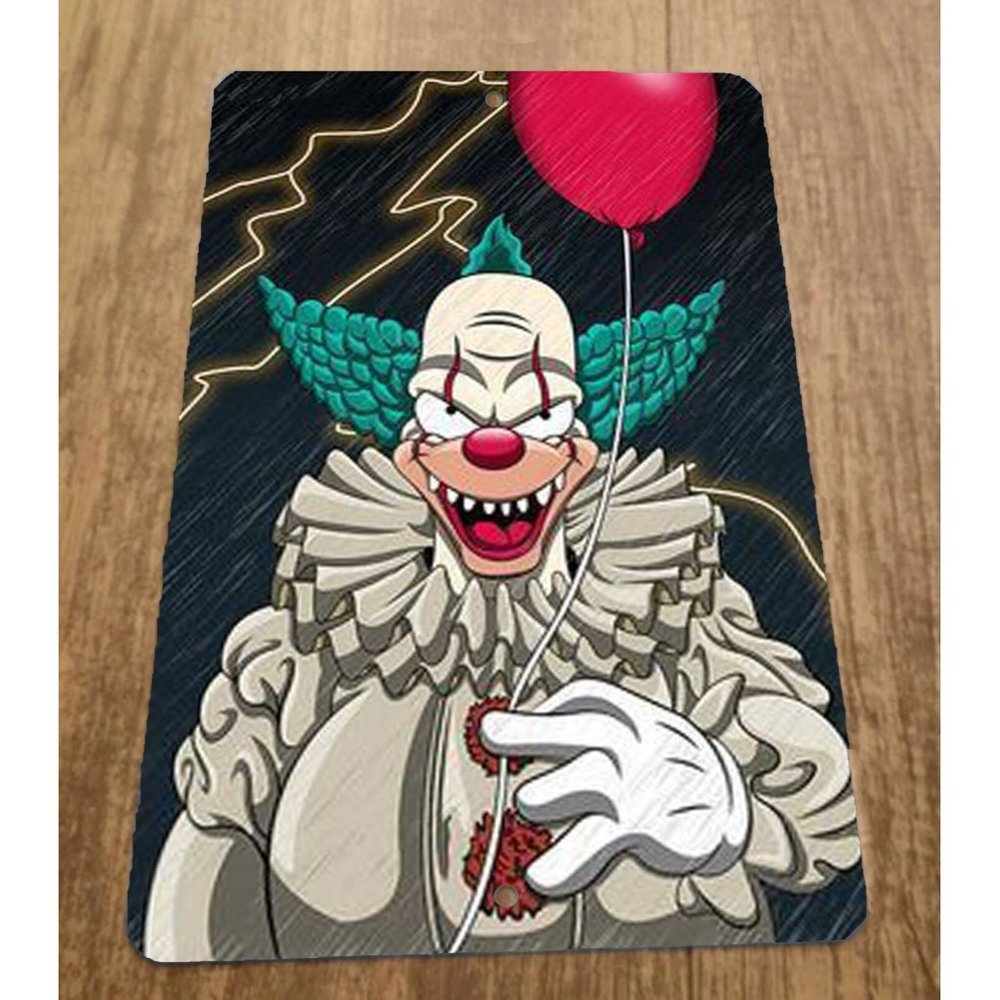 Evil Clown Krusty from Simpsons Cartoon Artwork 8x12 Metal Wall‎ Sign